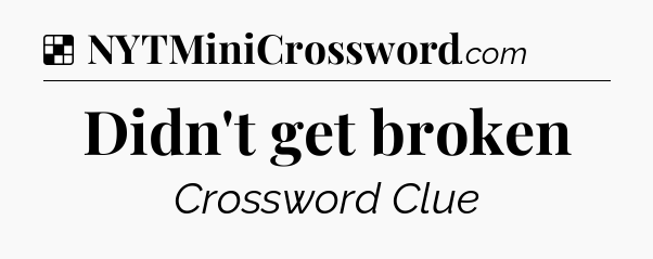 Didn't get broken NYT Crossword