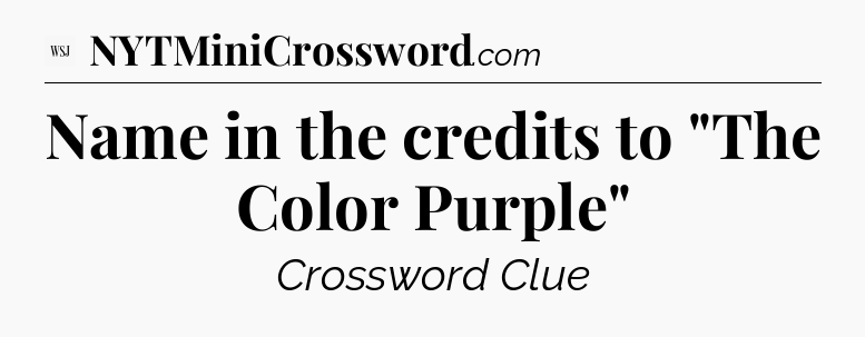 Name in the credits to 