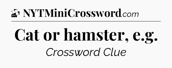 Cat or hamster, e.g - Daily Themed Mini Crossword