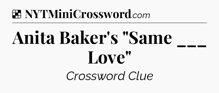 Solution: Anita Baker's 