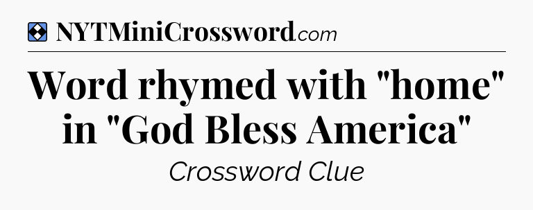 Solution: Word rhymed with 