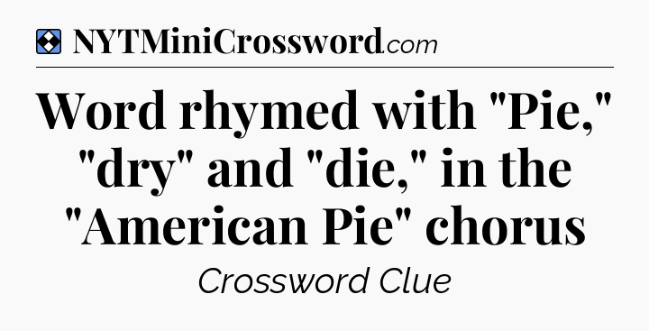 Solution: Word rhymed with 