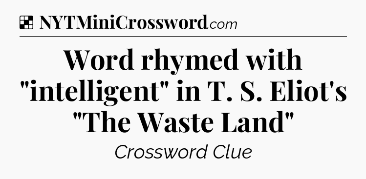 Solution: Word rhymed with 