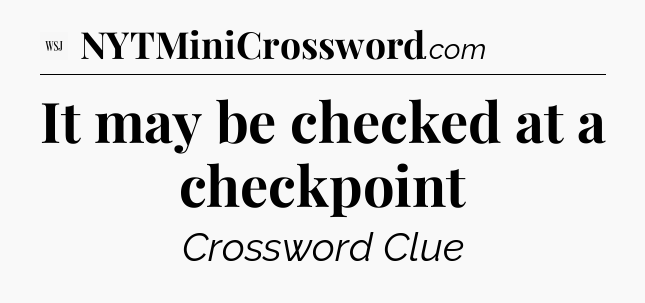 It may be checked at a checkpoint - WSJ Crossword