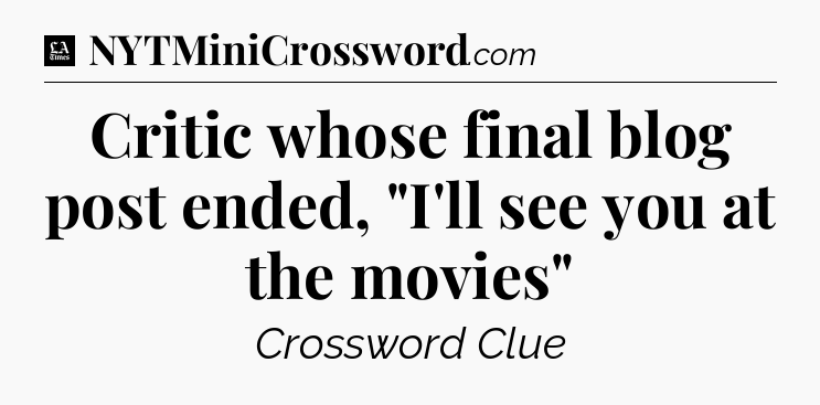 Critic whose final blog post ended, 