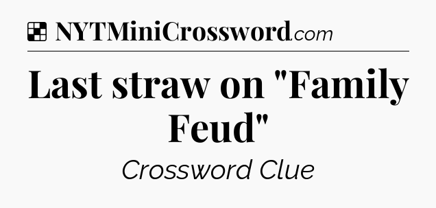 Solution: Last straw on 