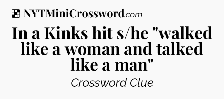 Solution: In a Kinks hit s/he 