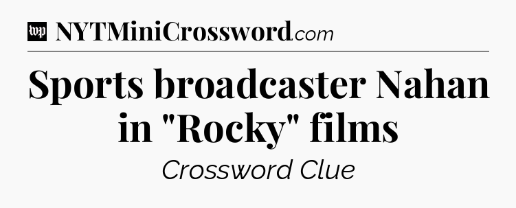 Sports broadcaster Nahan in 