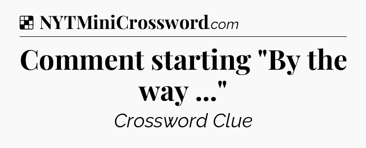 Solution: Comment starting 