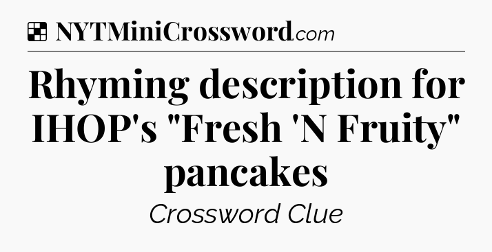 Solution: Rhyming description for IHOP's 