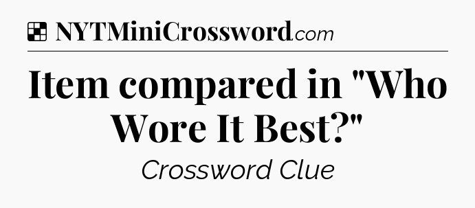 Solution: Item compared in 