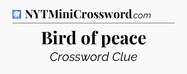 Bird of peace Puzzle Page Crossword Clue
