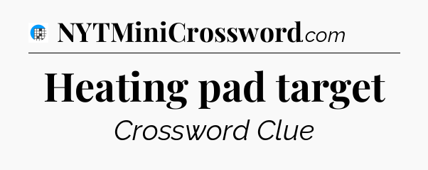 Heating pad target Crossword Clue
