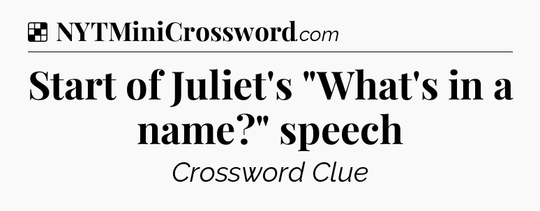 Solution: Start of Juliet's 