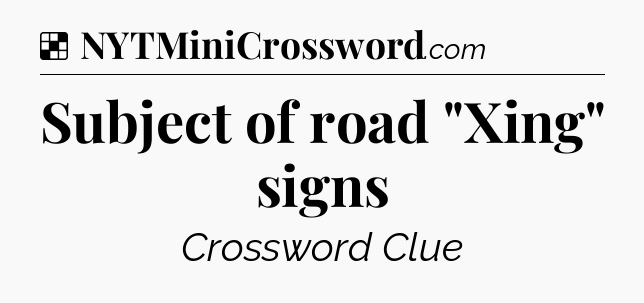 Solution: Subject of road 