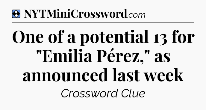 Solution: One of a potential 13 for 