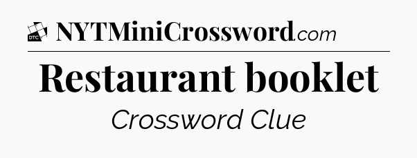 Restaurant booklet - Daily Themed Classic Crossword