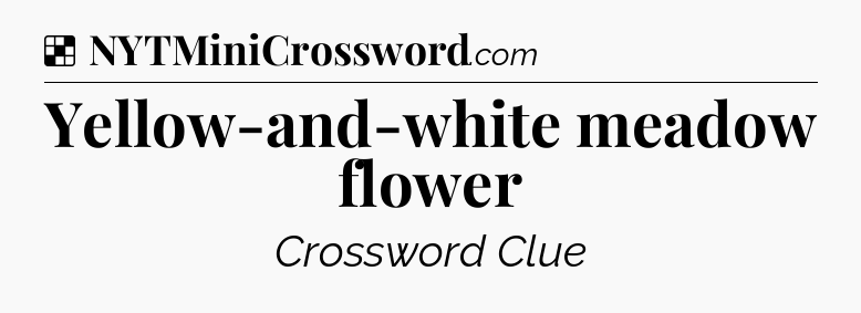 Solution: Yellow-and-white meadow flower - NYT Crossword