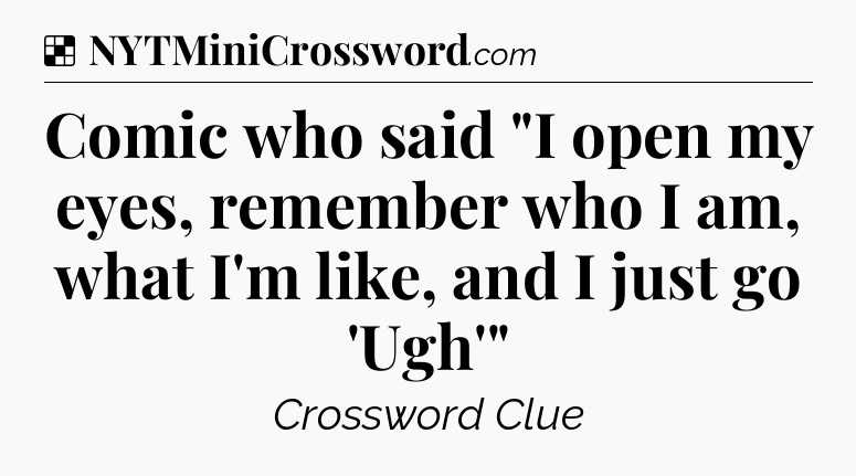 Solution: Comic who said 