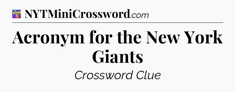 Acronym for the New York Giants Codycross