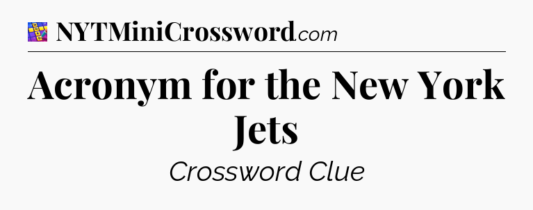 Acronym for the New York Jets Codycross