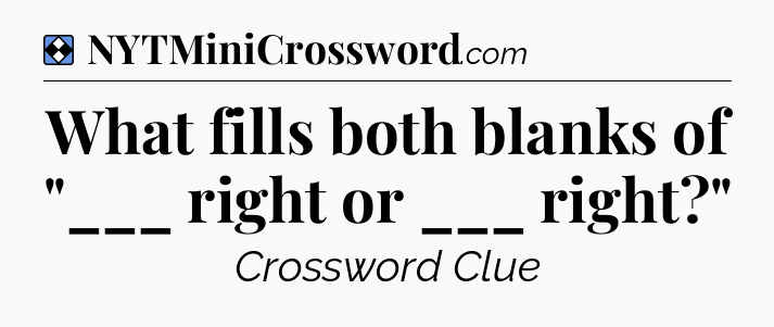 Solution: What fills both blanks of 