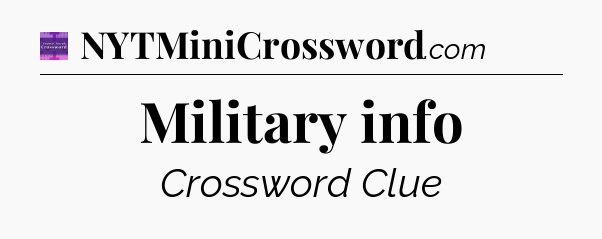 Military info - Thomas Joseph Crossword