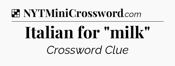 Solution: Italian for 