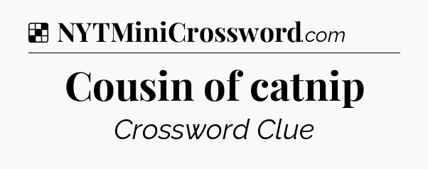 Solution: Cousin of catnip - NYT Crossword