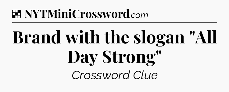 Solution: Brand with the slogan 