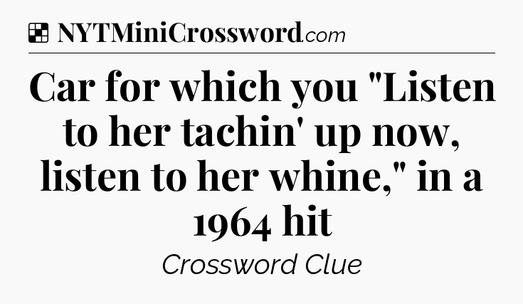 Solution: Car for which you 