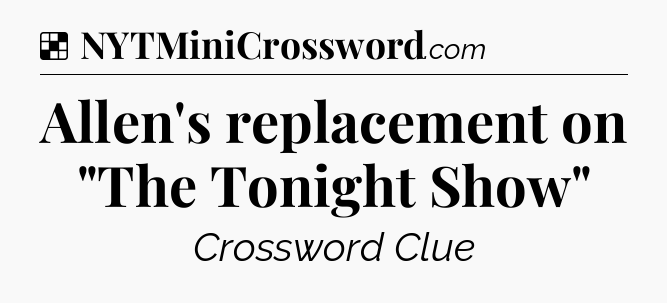 Solution: Allen's replacement on 