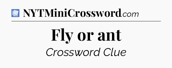 Fly or ant Puzzle Page Crossword Clue