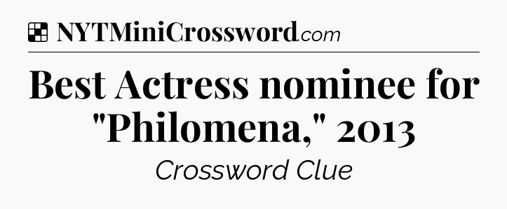 Solution: Best Actress nominee for 