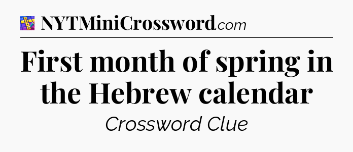 First month of spring in the Hebrew calendar Codycross