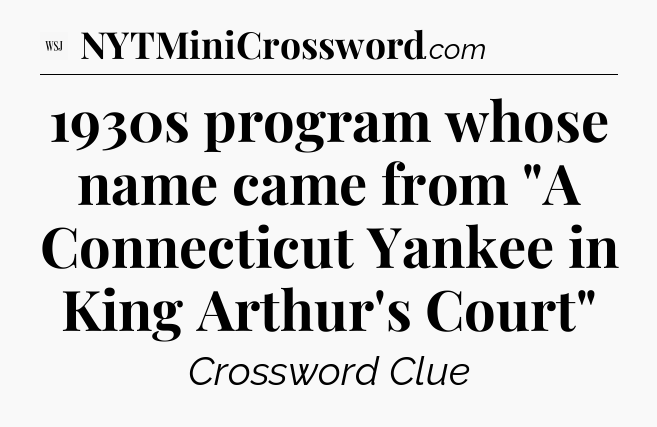 1930s program whose name came from 