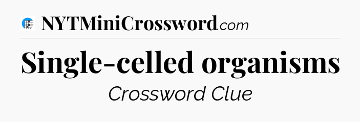 Single-celled organisms Crossword Clue