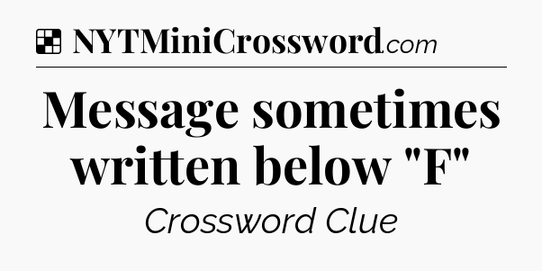 Solution: Message sometimes written below 