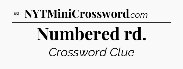 Numbered rd - WSJ Crossword