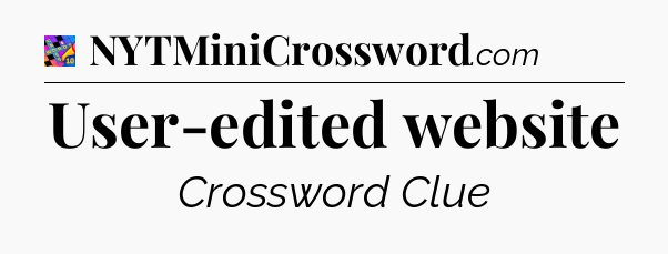 User-edited website Crossword Clue