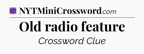 Old radio feature - Thomas Joseph Crossword
