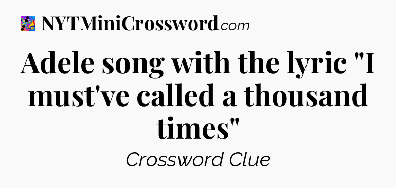 Adele song with the lyric 