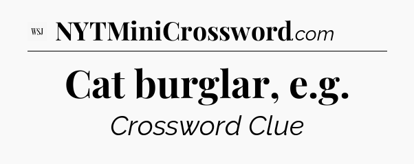 Cat burglar, e.g - WSJ Crossword