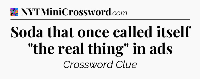 Soda that once called itself 