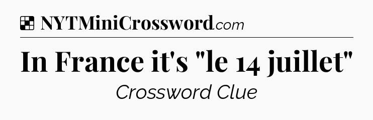 Solution: In France it's 