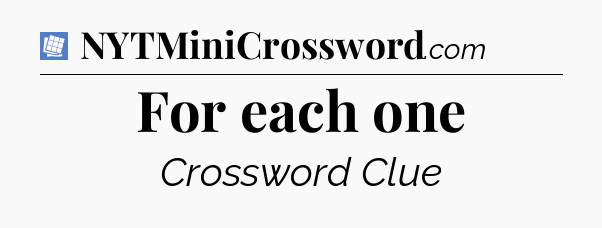 For each one Puzzle Page Crossword Clue