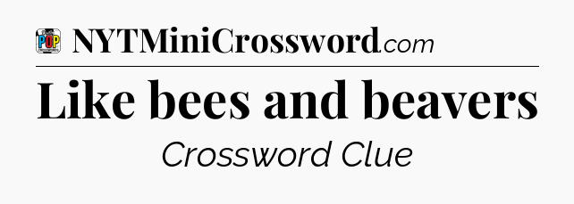 Like bees and beavers Crossword Clue