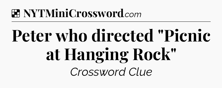 Solution: Peter who directed 