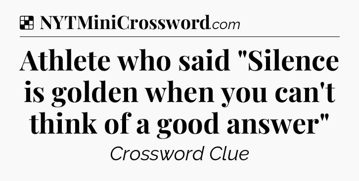 Solution: Athlete who said 
