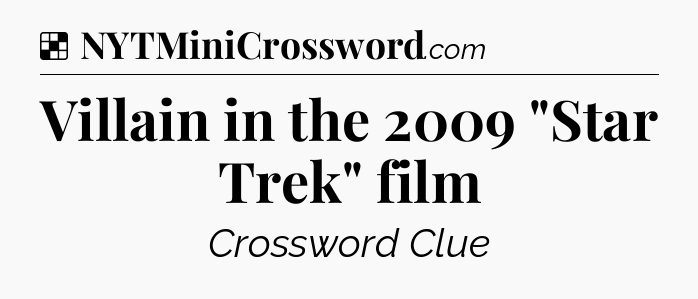 Solution: Villain in the 2009 